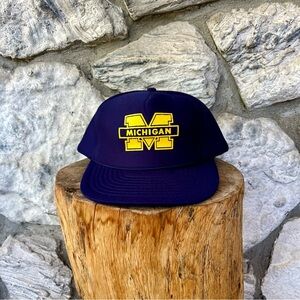 Vintage Michigan Wolverines College Football Block M Foam Trucker Snapback Hat